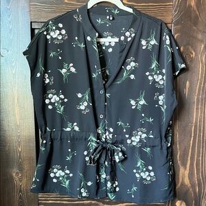 Floral Black Blouse